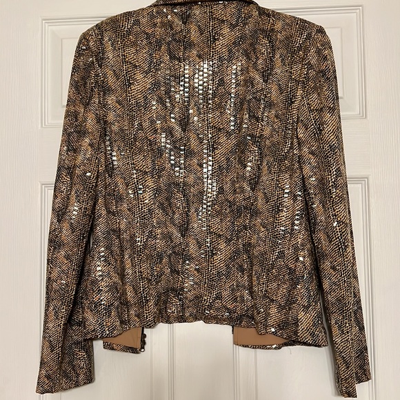Vintage snakeskin print “fishscale sequins” jacket. All synthetic! - Picture 4 of 8